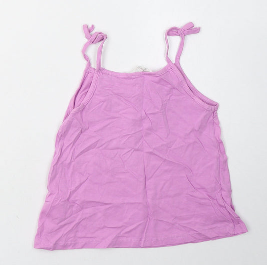 H&M Girls Purple Cotton Basic Tank Size 2-3 Years Scoop Neck Pullover