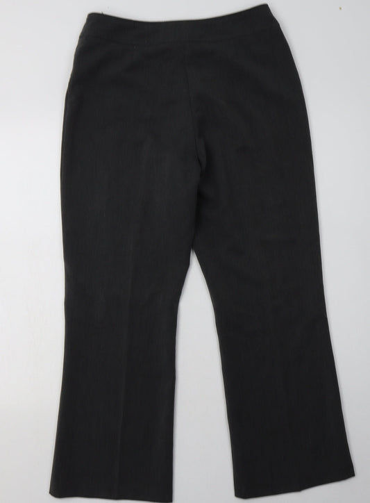 BHS Womens Grey Polyester Trousers Size 12 L30 in Regular Hook & Eye
