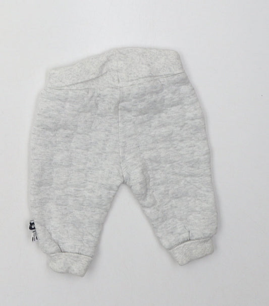 F&F Boys Grey Cotton Jogger Trousers Size 3-6 Months