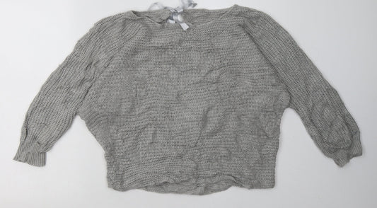 Preworn Womens Grey Acrylic Pullover Sweatshirt Size S Pullover