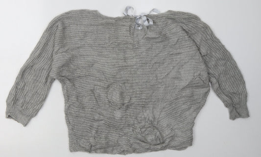 Preworn Womens Grey Acrylic Pullover Sweatshirt Size S Pullover