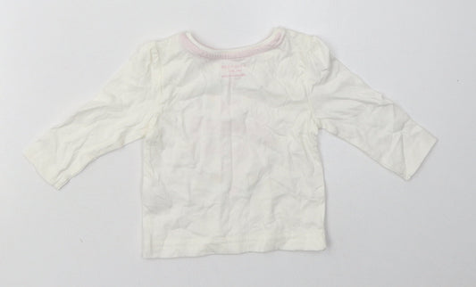 Primark Girls White Cotton Basic Casual Size 3-6 Months Crew Neck Pullover - my mummy is the best