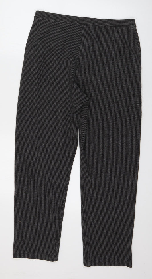 Marks and Spencer Womens Grey Polka Dot Polyester Trousers Size 12 L26 in Regular