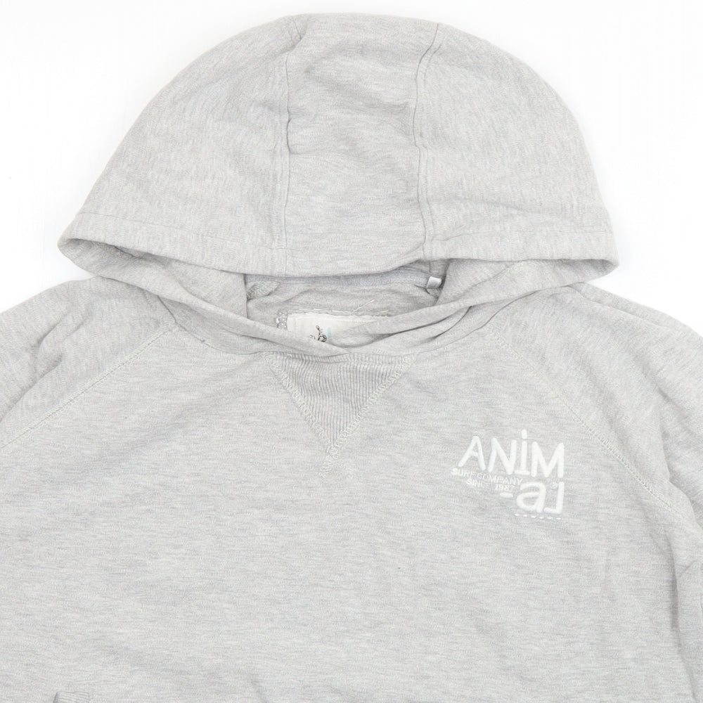 Animal Womens Grey Cotton Pullover Hoodie Size 14 Pullover