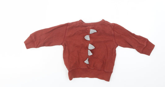 NEXT Baby Brown Cotton Pullover Jumper Size 9-12 Months - Roar