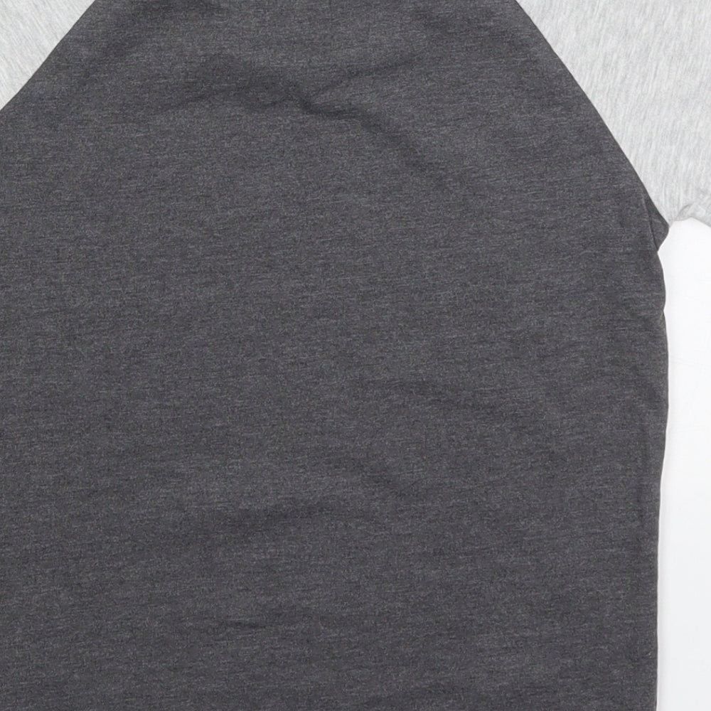Nutmeg Boys Grey Cotton Basic T-Shirt Size 7-8 Years Crew Neck Pullover