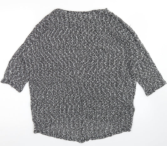 New Look Womens Grey Polyester Basic T-Shirt Size 12 Round Neck