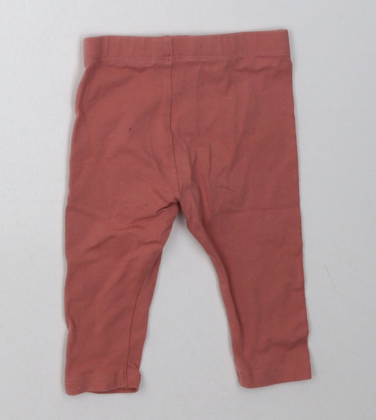 Marks and Spencer Girls Pink Coir Capri Trousers Size 9 Months