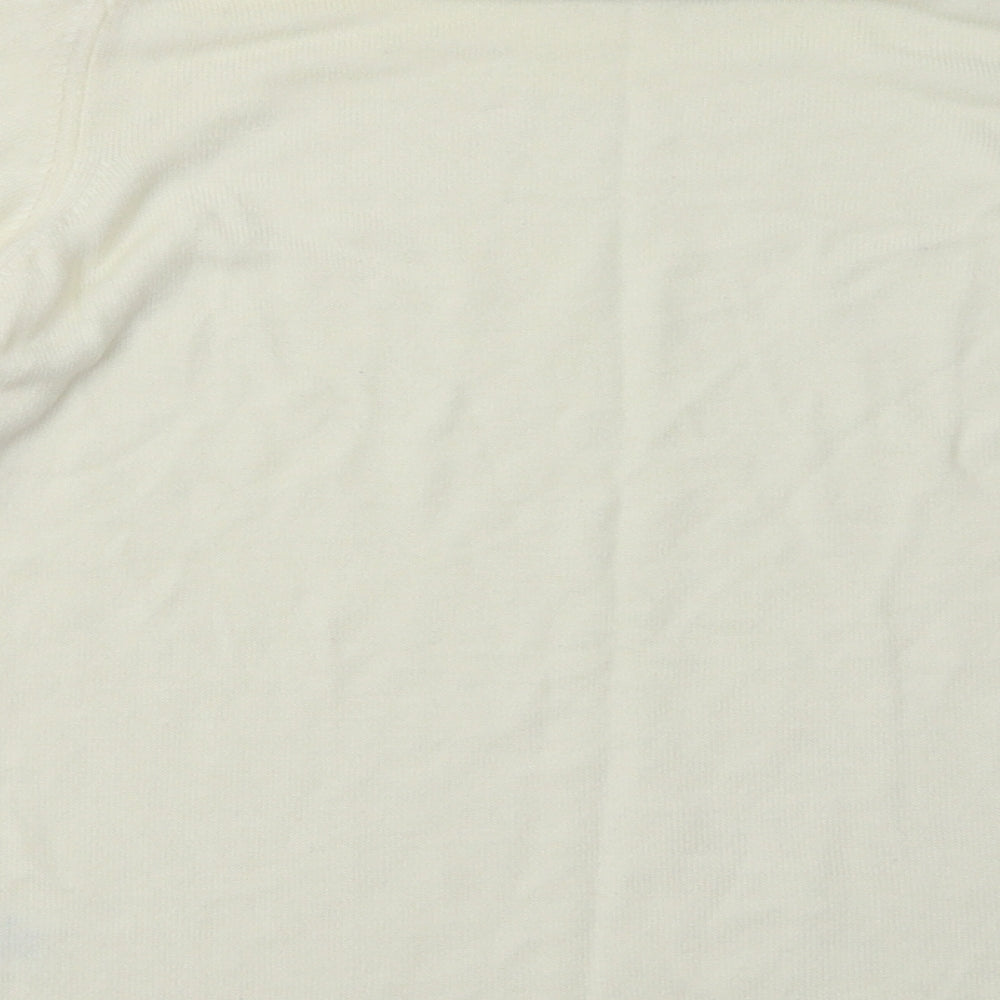 Marks and Spencer Womens White Acrylic Pullover Sweatshirt Size 14 Pullover