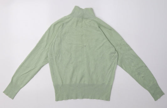 Marks and Spencer Womens Green Viscose Pullover Sweatshirt Size 14 Zip