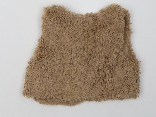 NEXT Girls Brown Gilet Jacket Size 2 Years - fur gilet