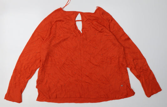 trend Womens Orange Viscose Pullover Sweatshirt Size 14 Pullover