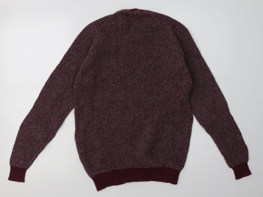 Fabric Mens Red Cotton Pullover Sweatshirt Size S