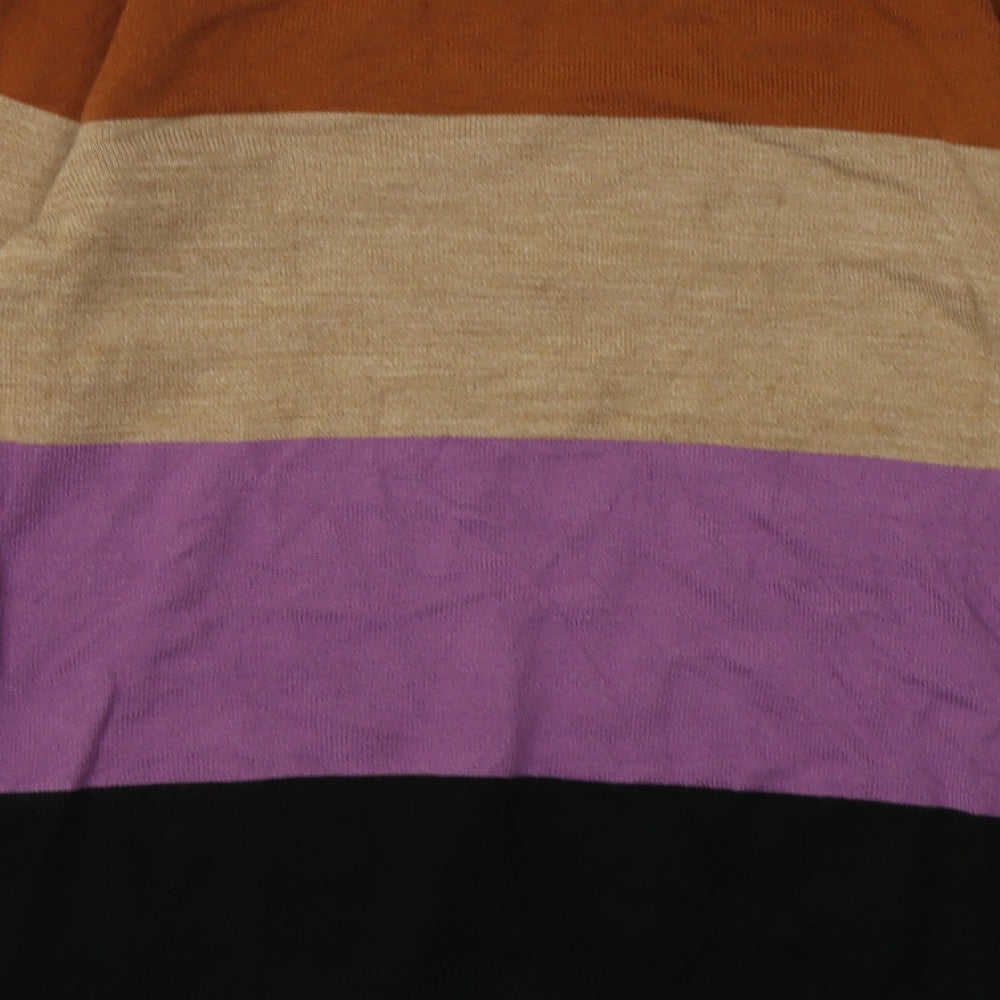 Marks and Spencer Womens Multicoloured Striped Acrylic Pullover Sweatshirt Size 8 Pullover