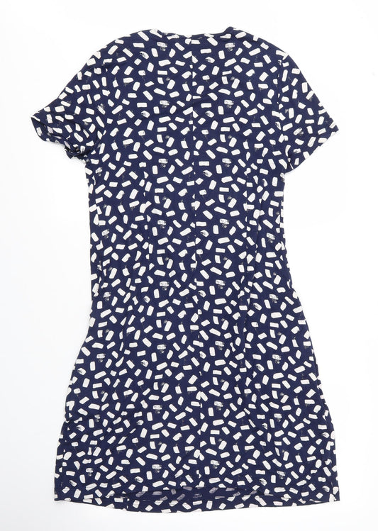 Capri Womens Blue Viscose A-Line Size S Scoop Neck