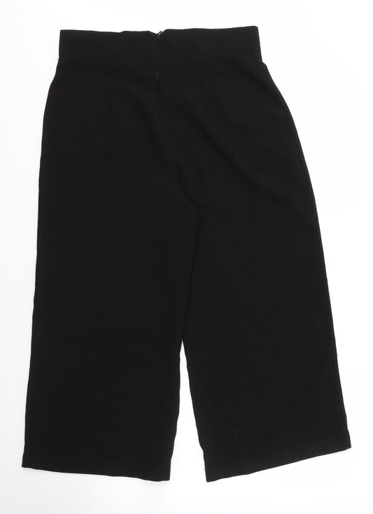 PRETTYLITTLETHING Womens Black Polyester Capri Trousers Size 14 L22 in Regular Zip