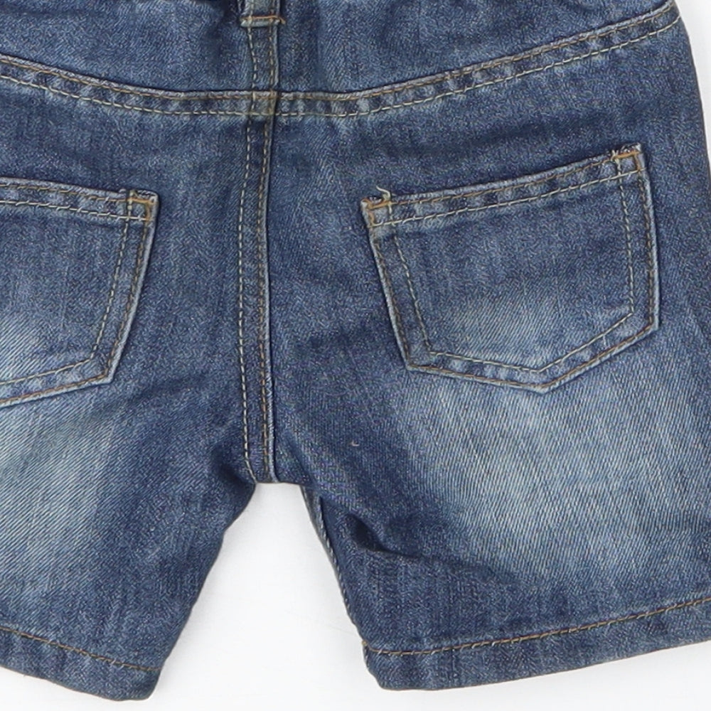 Primark Baby Blue Cotton Capri Jeans Size 12 Months Button