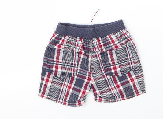 Matalan Boys Blue Plaid Cotton Capri Leggings Size 3-6 Months Drawstring