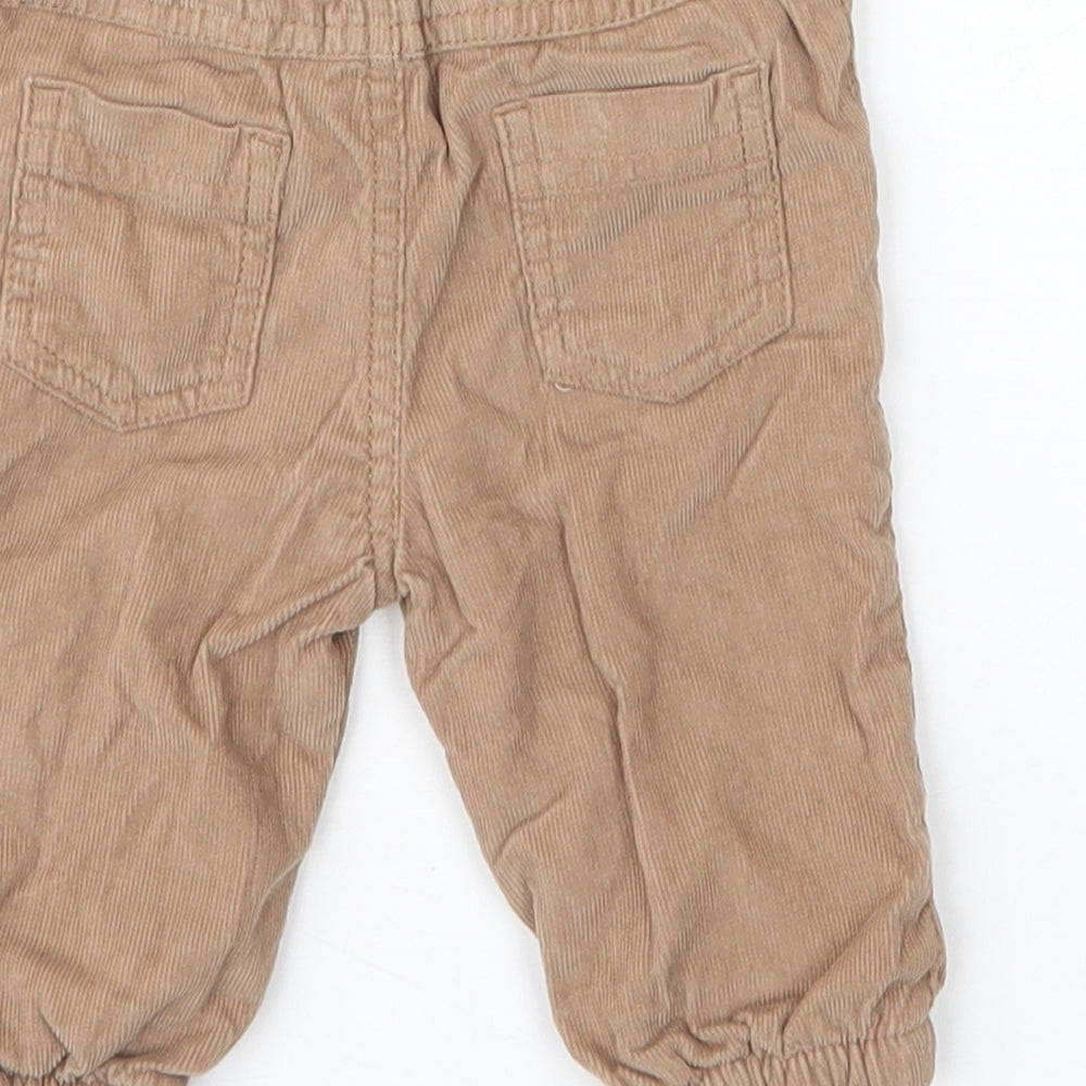 F&F Baby Beige Cotton Capri Jeans Size 3-6 Months Drawstring
