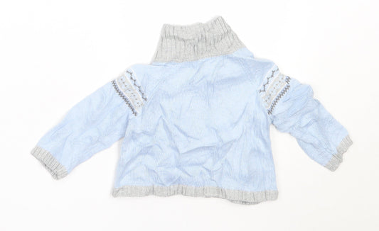 Janie and Jack Boys Blue Cotton Cardigan Jumper Size 3-6 Months