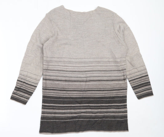 Marks and Spencer Womens Brown Round Neck Acrylic Pullover Jumper Size 10