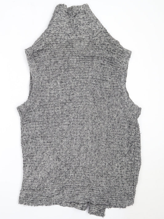Yaya Woman Womens Grey Round Neck Cotton Cardigan Jumper Size XL