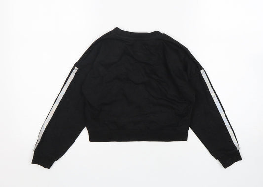 Pep&Co Girls Black Cotton Pullover Sweatshirt Size 6-7 Years