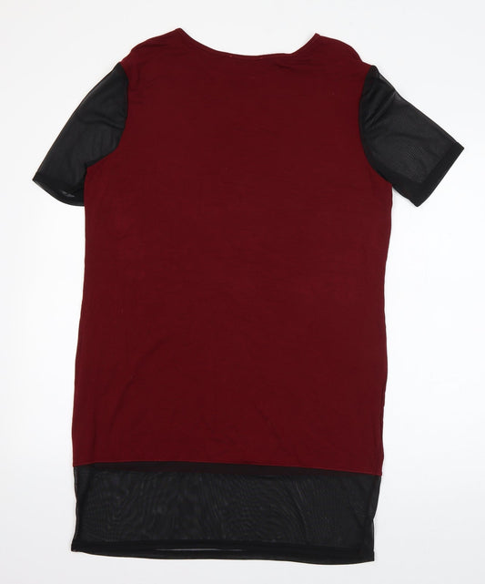 Innocense Womens Red Viscose Basic T-Shirt Size 12 Round Neck