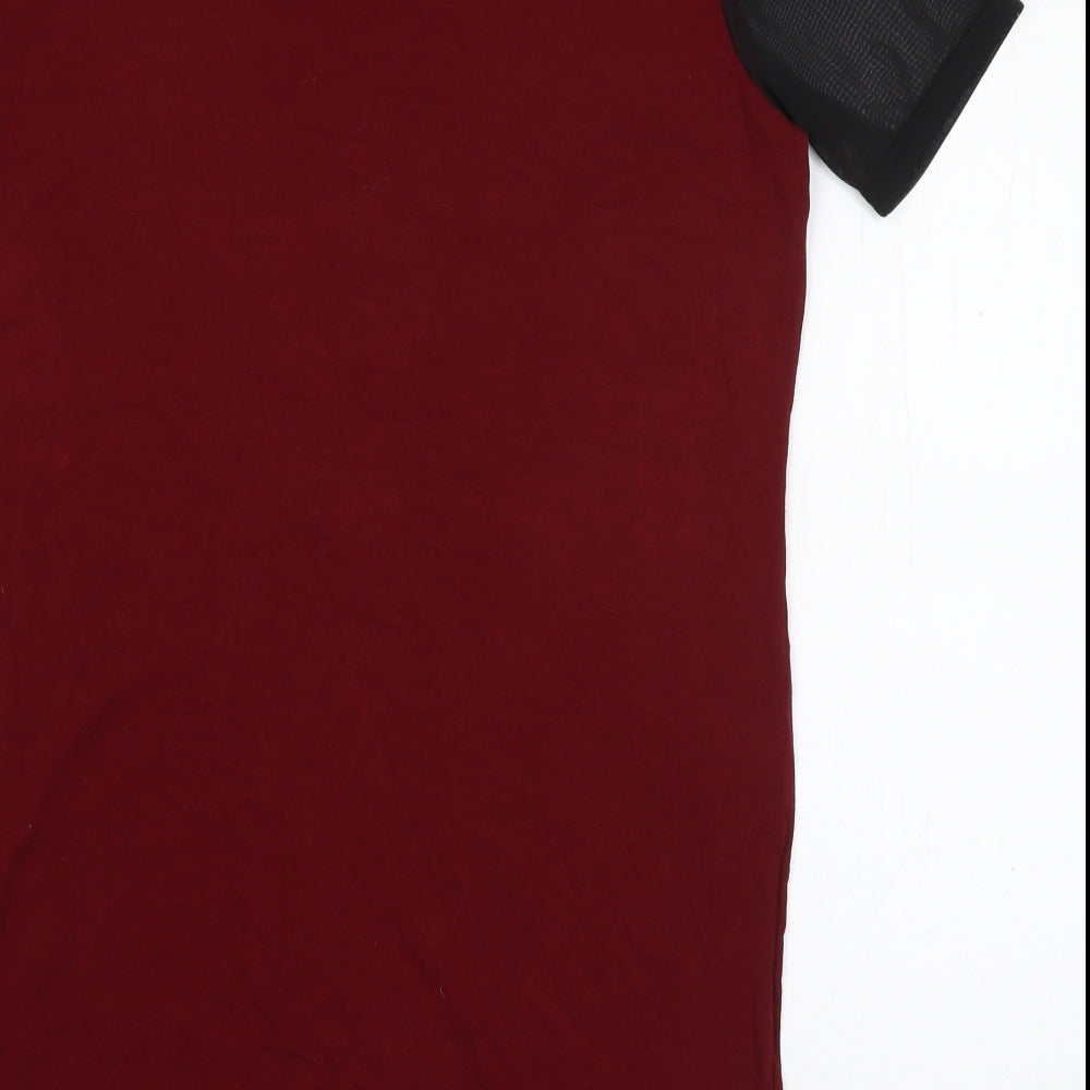 Innocense Womens Red Viscose Basic T-Shirt Size 12 Round Neck