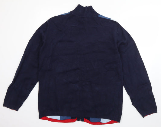 George Mens Black Pea Coat Coat Size L Button