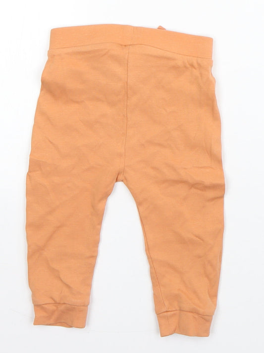 George Boys Orange Cotton Jogger Jeans Size 9-12 Months Drawstring