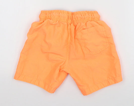 Primark Boys Orange Polyester Sweat Shorts Size 2-3 Years Regular Drawstring