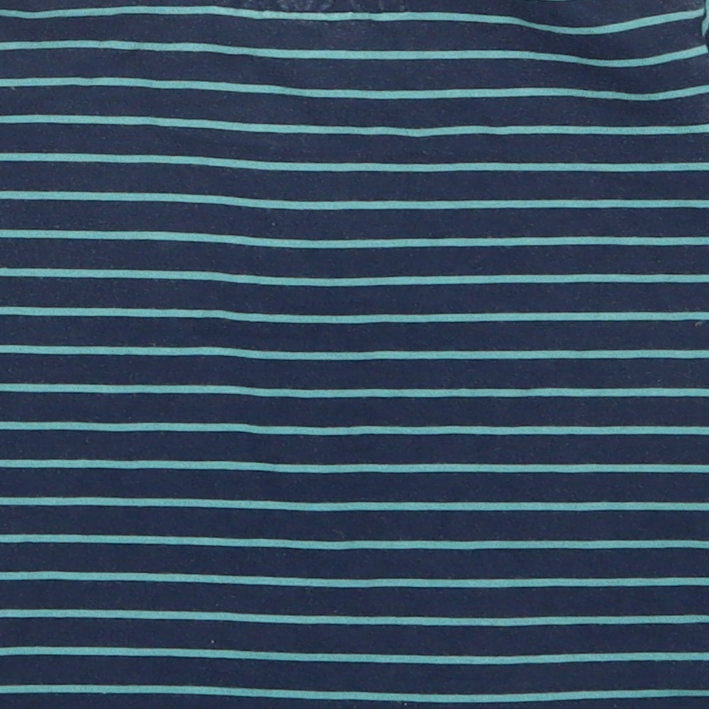 H&M Baby Green Striped Cotton Basic Polo Size 9-12 Months Collared Button