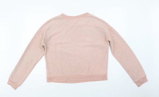 Topshop Womens Pink Cotton Pullover Sweatshirt Size 6