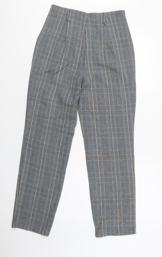 PRETTYLITTLETHING Womens Gold Check Polyester Dress Pants Trousers Size 10 L30 in Regular Zip