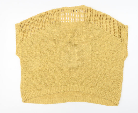 Preworn Womens Yellow Crew Neck Acrylic Pullover Jumper Size S