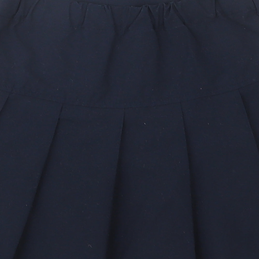 M&S Girls Blue Polyester Pleated Skirt Size 4-5 Years Regular - School Wear