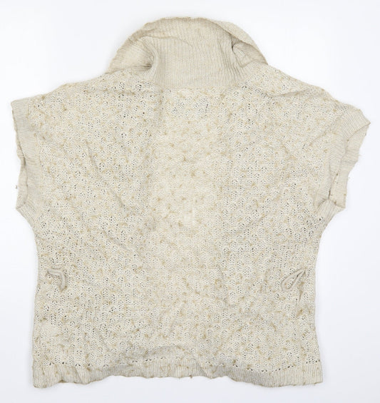 Mexx Womens Beige V-Neck Acrylic Cardigan Jumper Size L