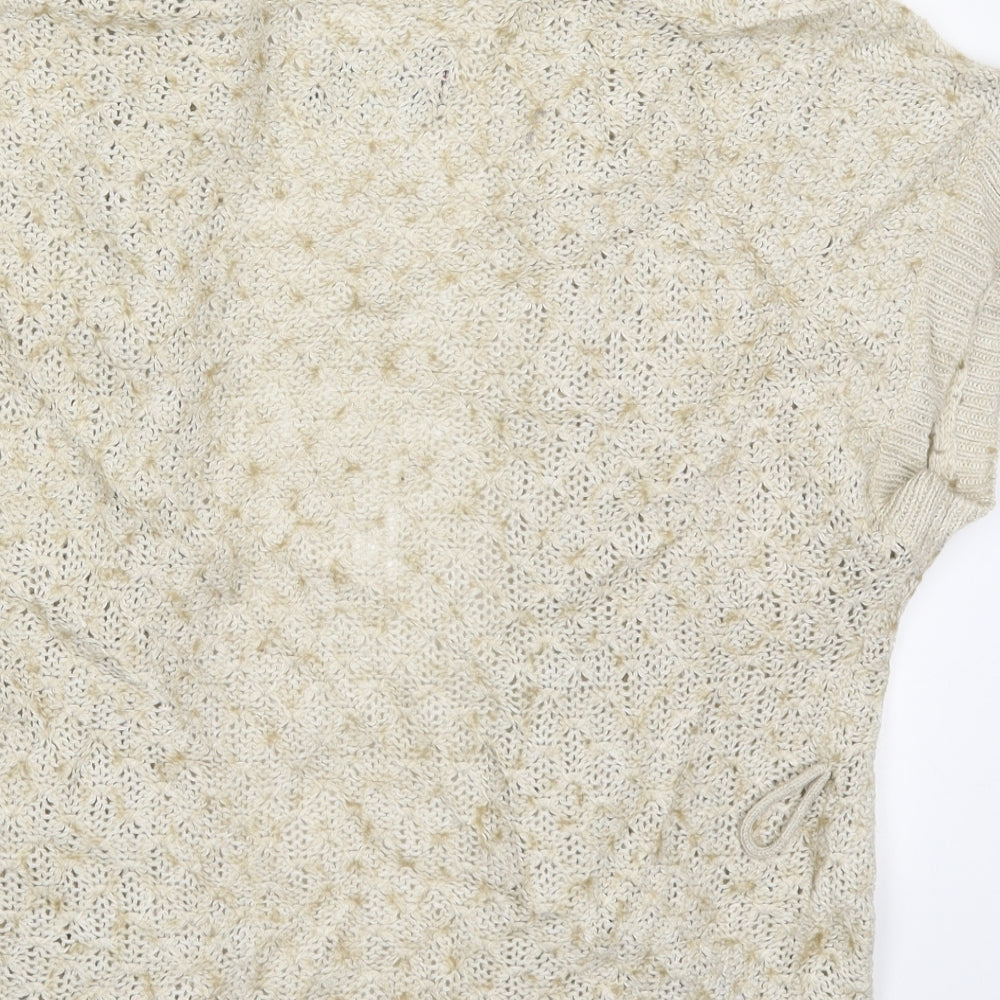 Mexx Womens Beige V-Neck Acrylic Cardigan Jumper Size L