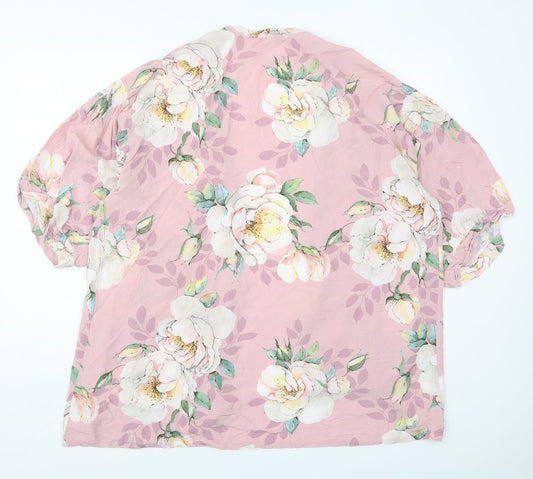 Preworn Womens Pink Floral Jacket Size XL