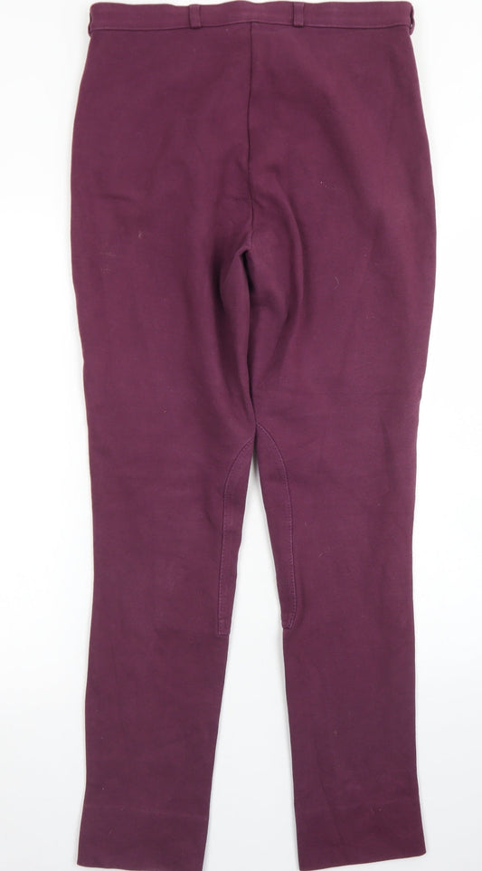 Dublin Womens Purple Cotton Chino Trousers Size 18 L29 in Regular Hook & Eye