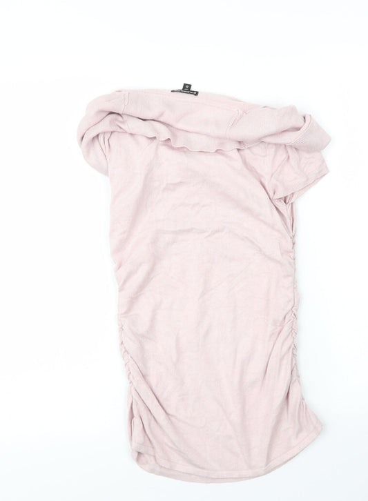 Express Womens Pink Nylon Basic Blouse Size XS Cowl Neck