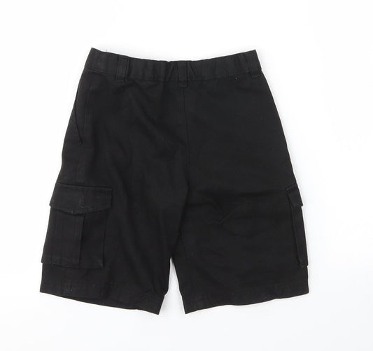 George Boys Black Viscose Cargo Shorts Size 5 Years Regular Zip