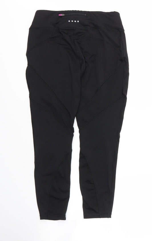 Soluxe Womens Black Polyester Compression Leggings Size M L23 in Regular