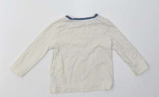 Nutmeg Boys White Cotton Basic Casual Size 2 Years Crew Neck Pullover - Polar Bear