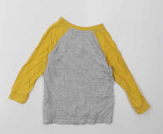 George Boys Yellow Cotton Basic Casual Size 2 Years Crew Neck Pullover