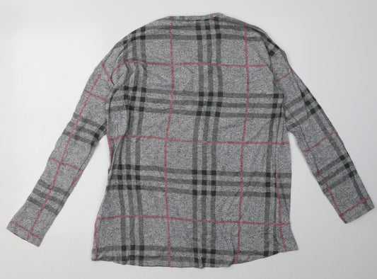 aniston Womens Grey Check Polyester Pullover Sweatshirt Size 14 Pullover