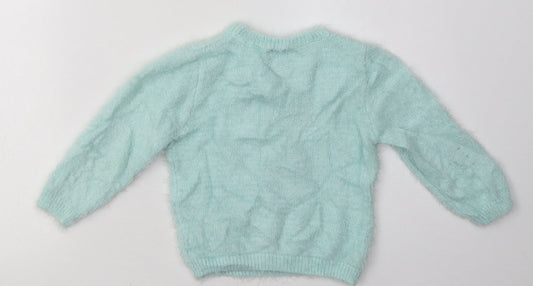 George Girls Green Polyamide Pullover Sweatshirt Size 2 Years Pullover - Penguin Print
