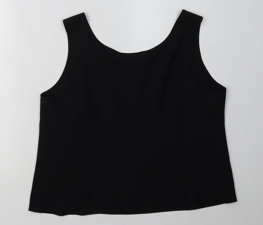 cc Womens Black Polyester Cropped Tank Size 18 Scoop Neck