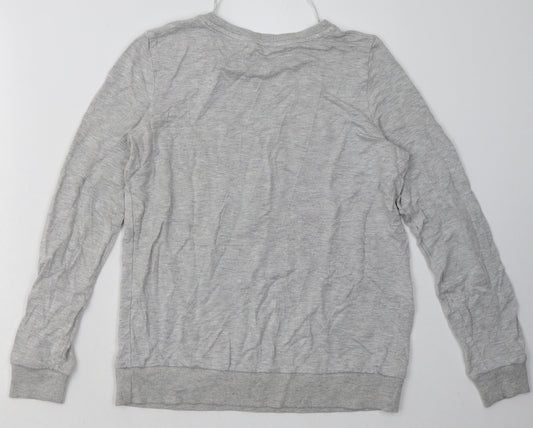 sainsburys Womens Grey Animal Print Cotton Pullover Sweatshirt Size 8 Pullover - Star Print